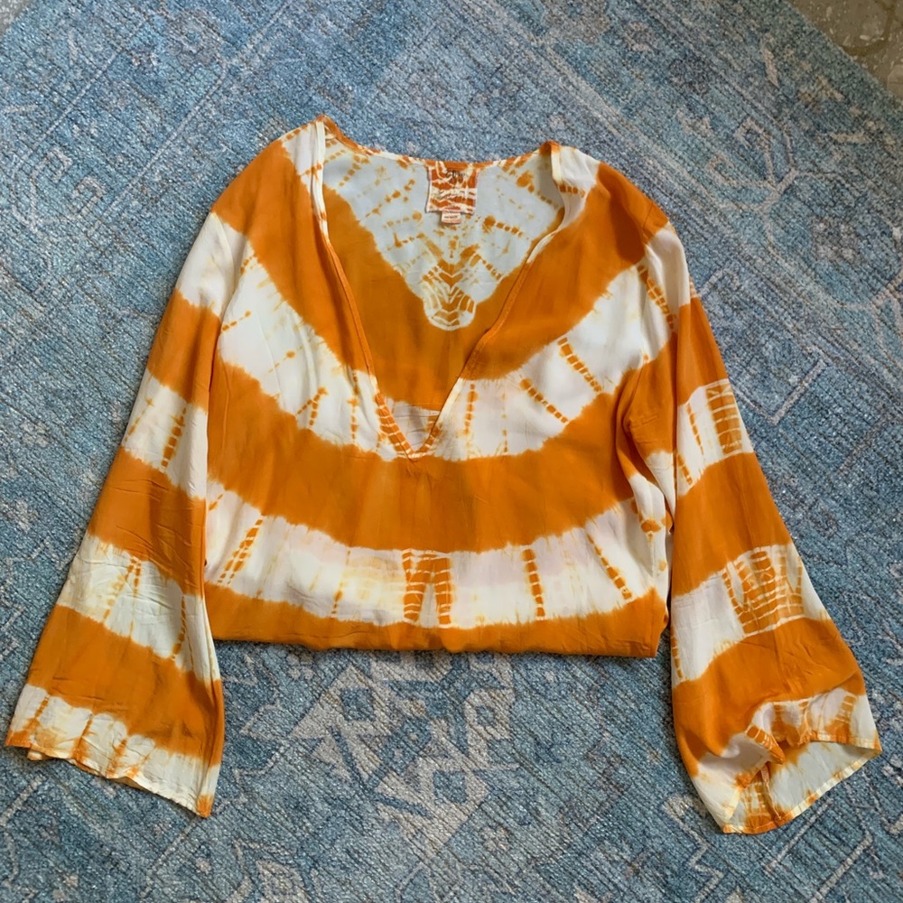 Frankie’s Bikinis (8 days a week) orange tie dye coverup, sz xs - Picture 4 of 4